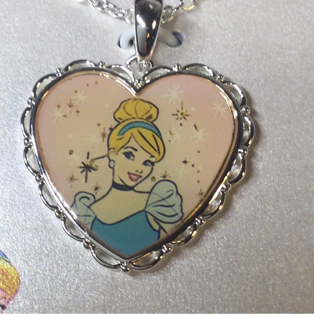 Cinderella silver Plated Heart Pendant and Necklace by Disney